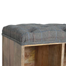 Multi Tweed Open Shoe Storage Bench