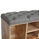 Multi Tweed Open Shoe Storage Bench