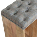 Multi Tweed Open Shoe Storage Bench
