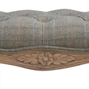 Multi Tweed Carved Bedroom Bench