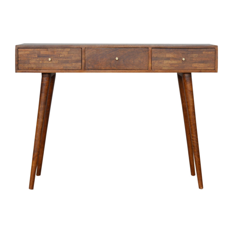 3 Drawer Assorted Chestnut Console Table