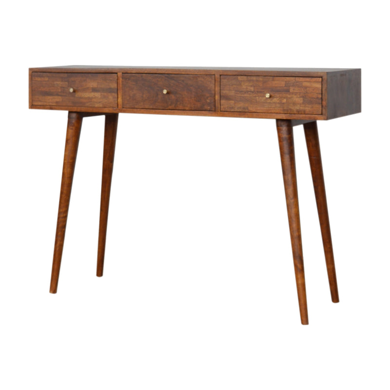 3 Drawer Assorted Chestnut Console Table