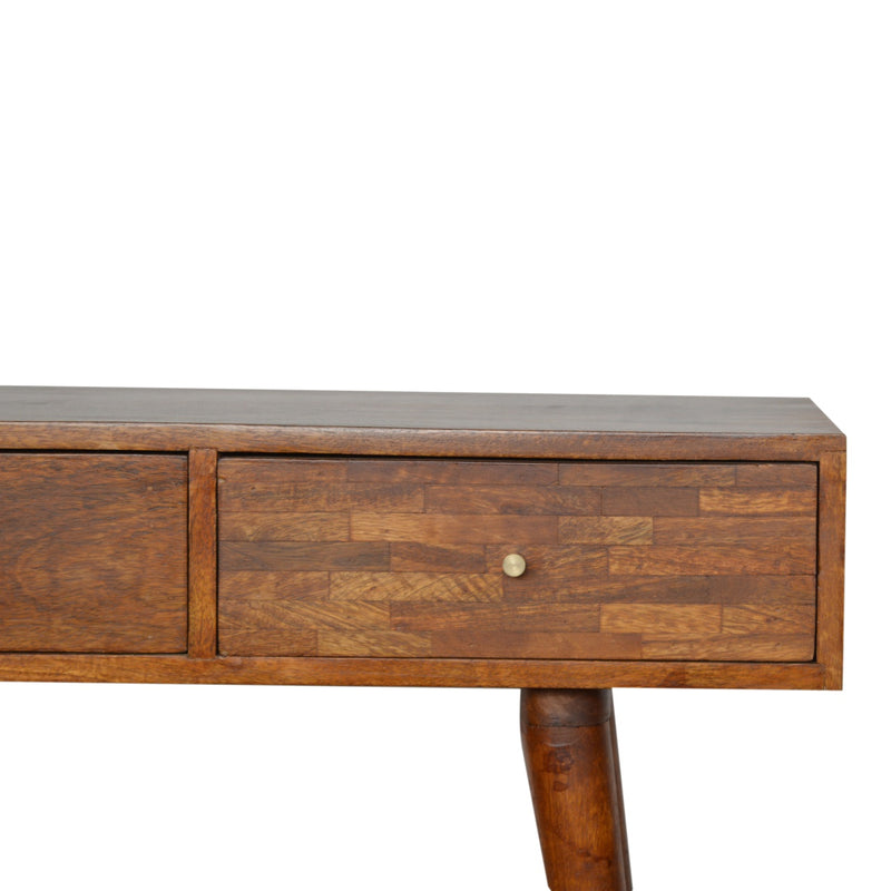 3 Drawer Assorted Chestnut Console Table