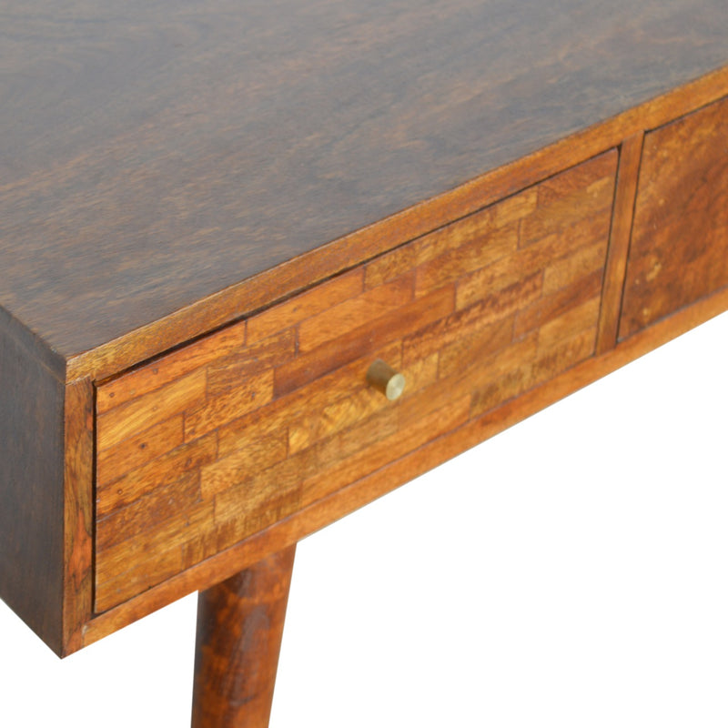 3 Drawer Assorted Chestnut Console Table