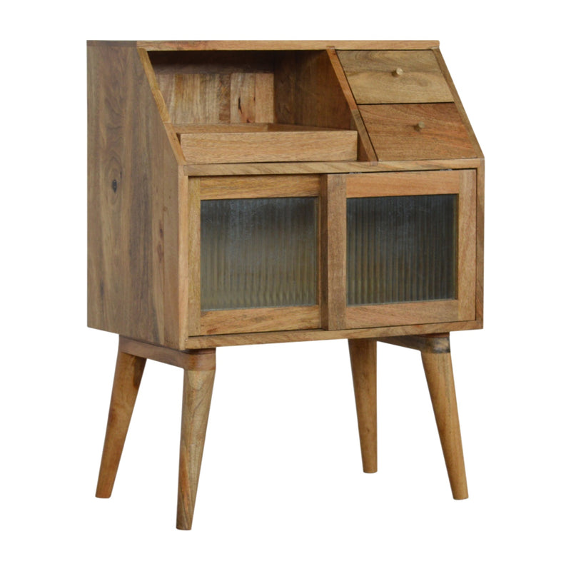 Multi Drawer Glass Nightstand