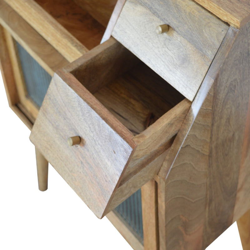 Multi Drawer Glass Nightstand