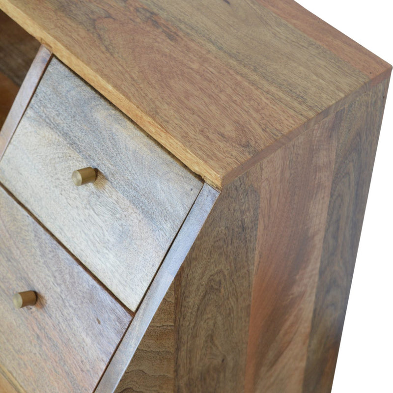 Multi Drawer Glass Nightstand