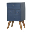 Navy 4 Drawer Bedside
