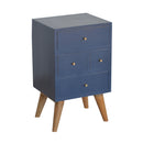 Navy 4 Drawer Bedside