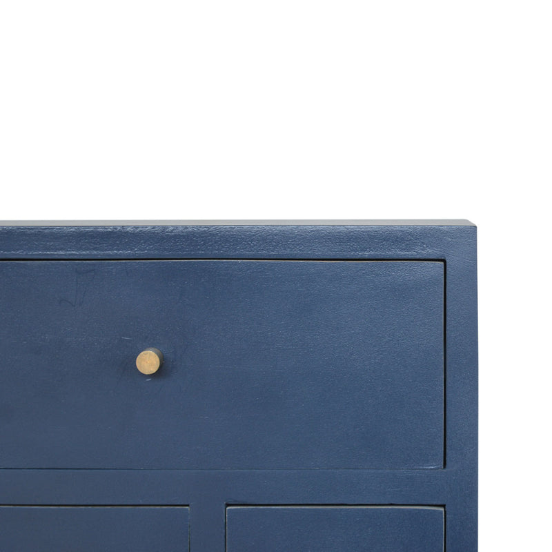 Navy 4 Drawer Bedside