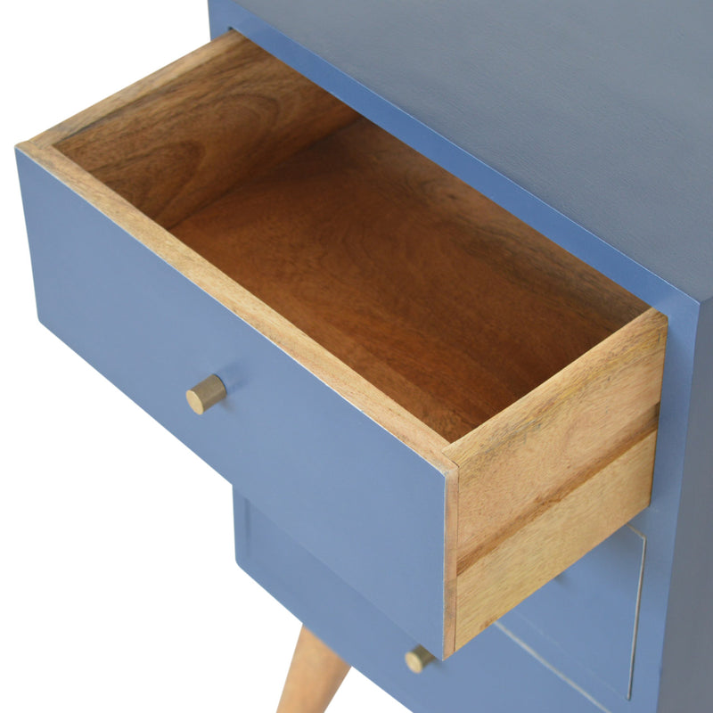 Navy 4 Drawer Bedside