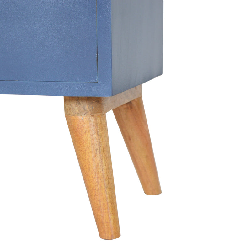 Navy 4 Drawer Bedside