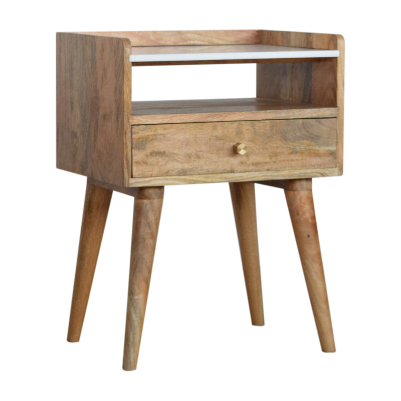 Open Slot Nightstand with White Top