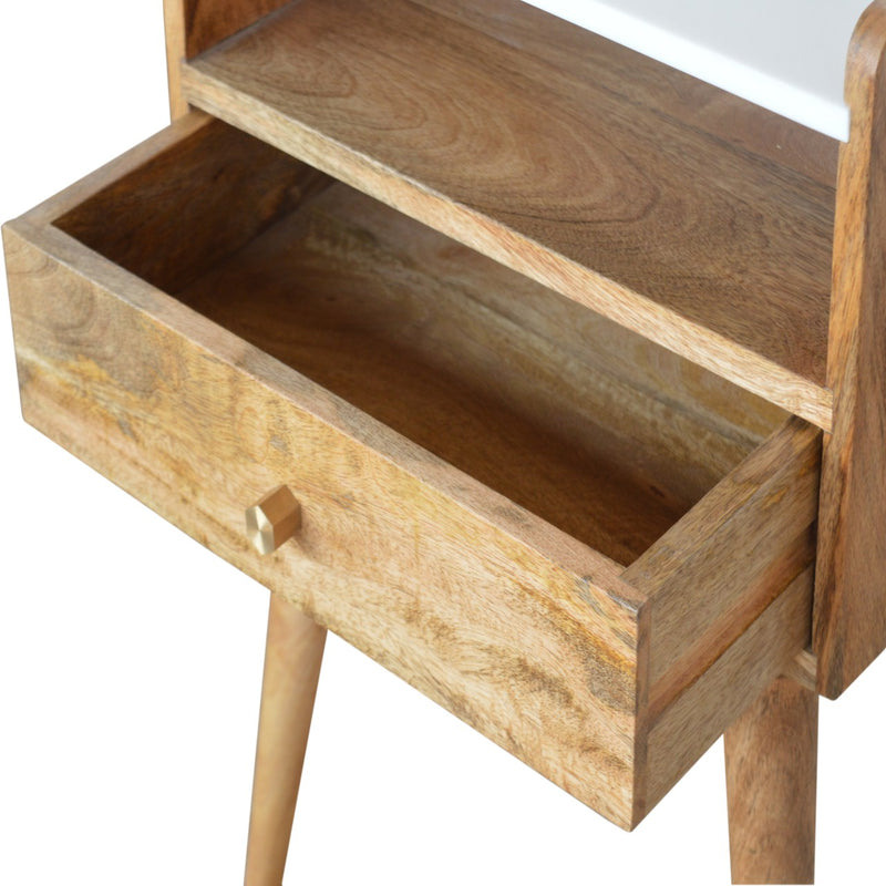 Open Slot Nightstand with White Top