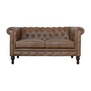 Buffalo Leather Chesterfield Sofa 2-Seater Artisan