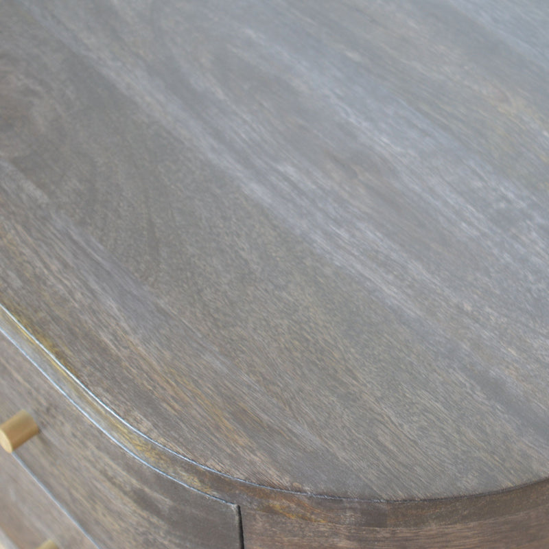 Ash Black Nightstand with Brass Legs