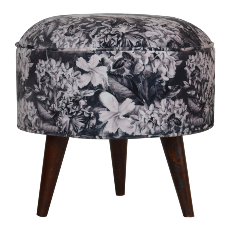 Floral Print Footstool