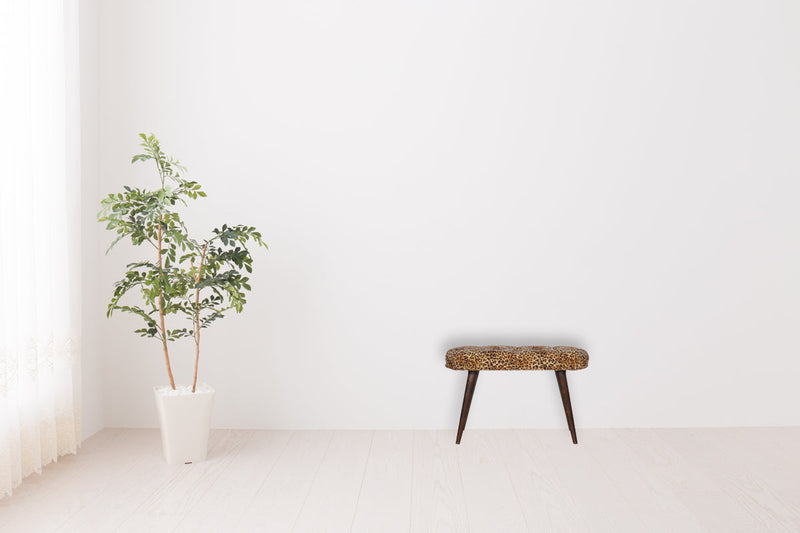 Leopard Print Deep Button Bench Artisan