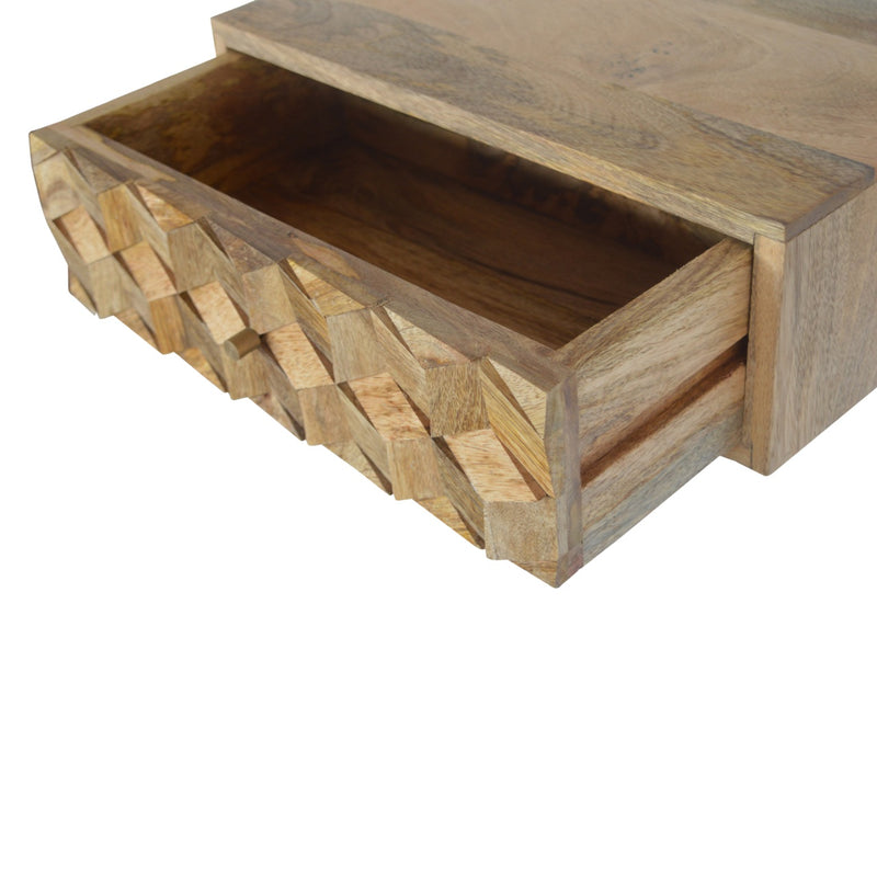 Floating Cube Carved Nightstand