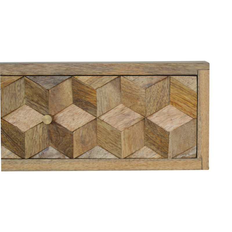 Floating Cube Carved Nightstand