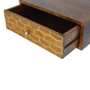 Floating Gold Art Chestnut Nightstand