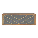 Floating Cement Brass Inlay Nightstand