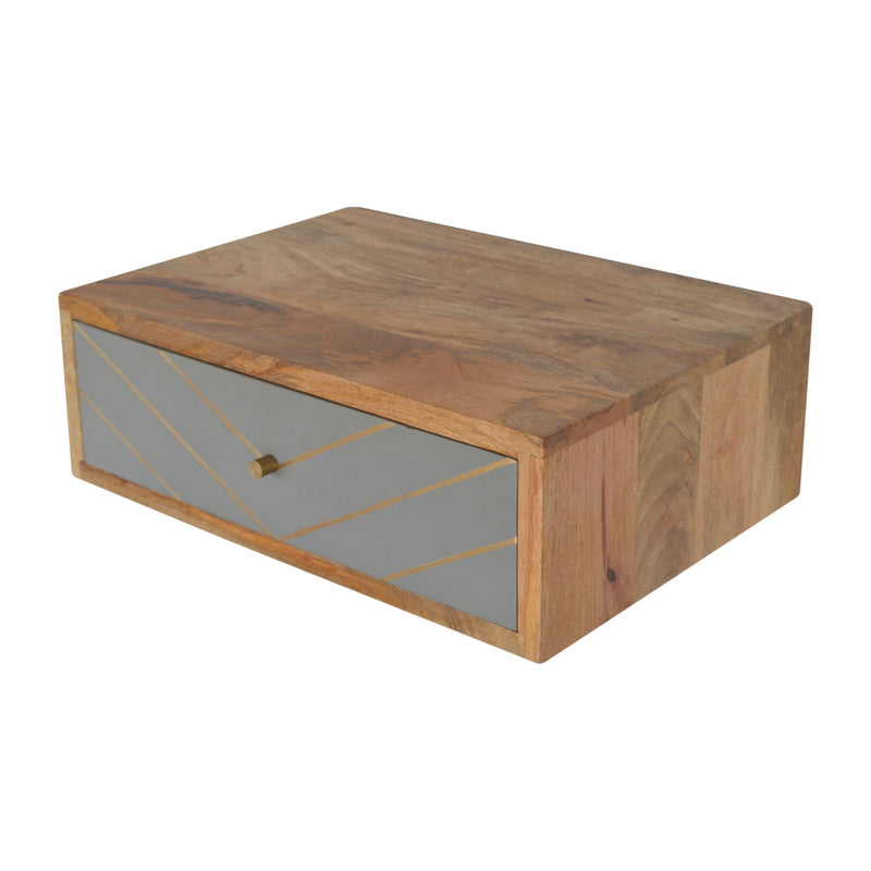 Floating Cement Brass Inlay Nightstand