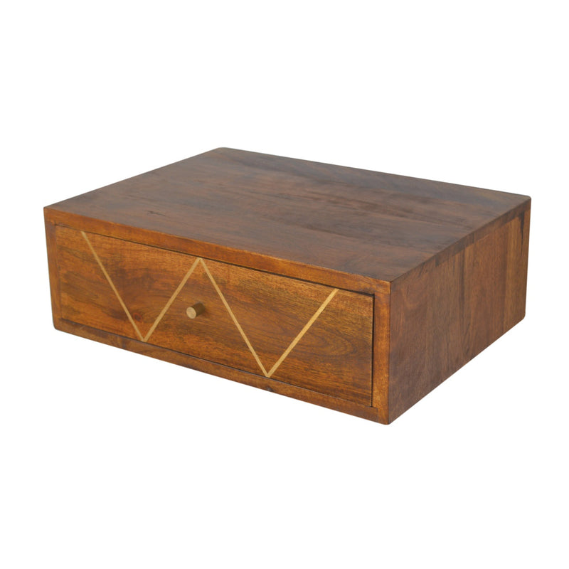 Floating Chestnut Brass Nightstand Artisan