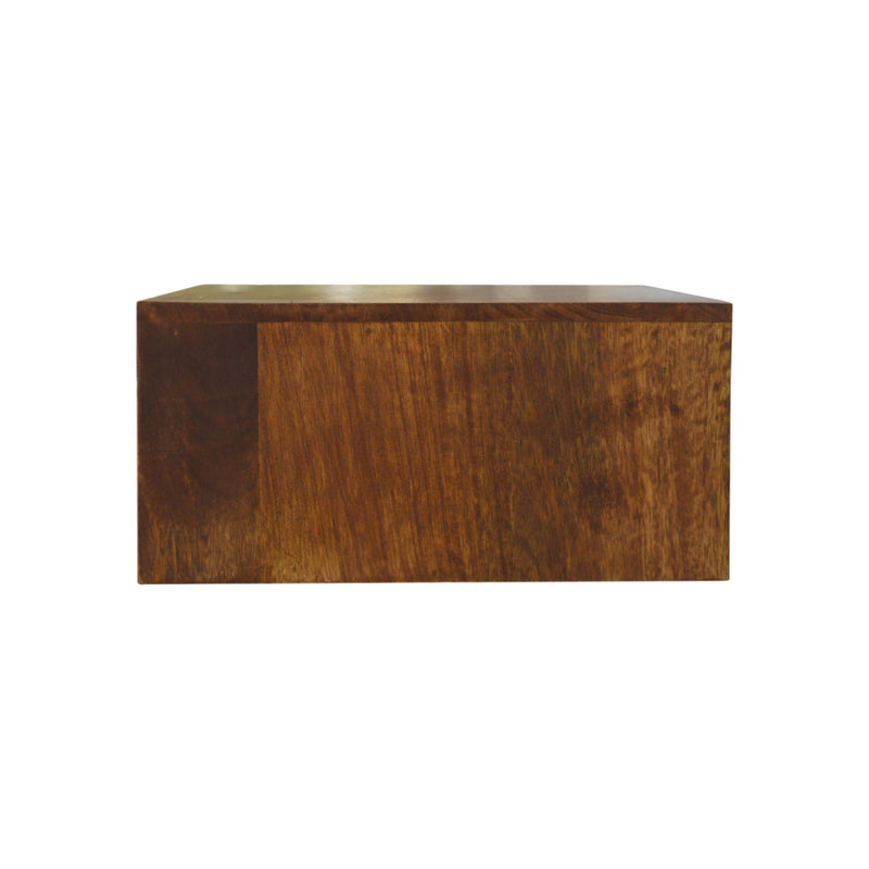 Floating Chestnut Brass Nightstand Artisan