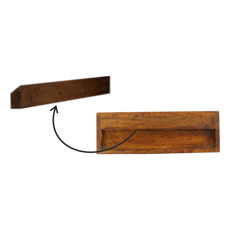 Floating Chestnut Brass Nightstand Artisan