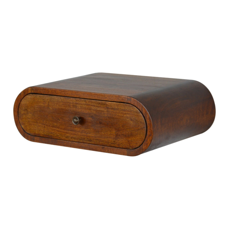 Wall Mounted Round Chestnut nightstand Artisan