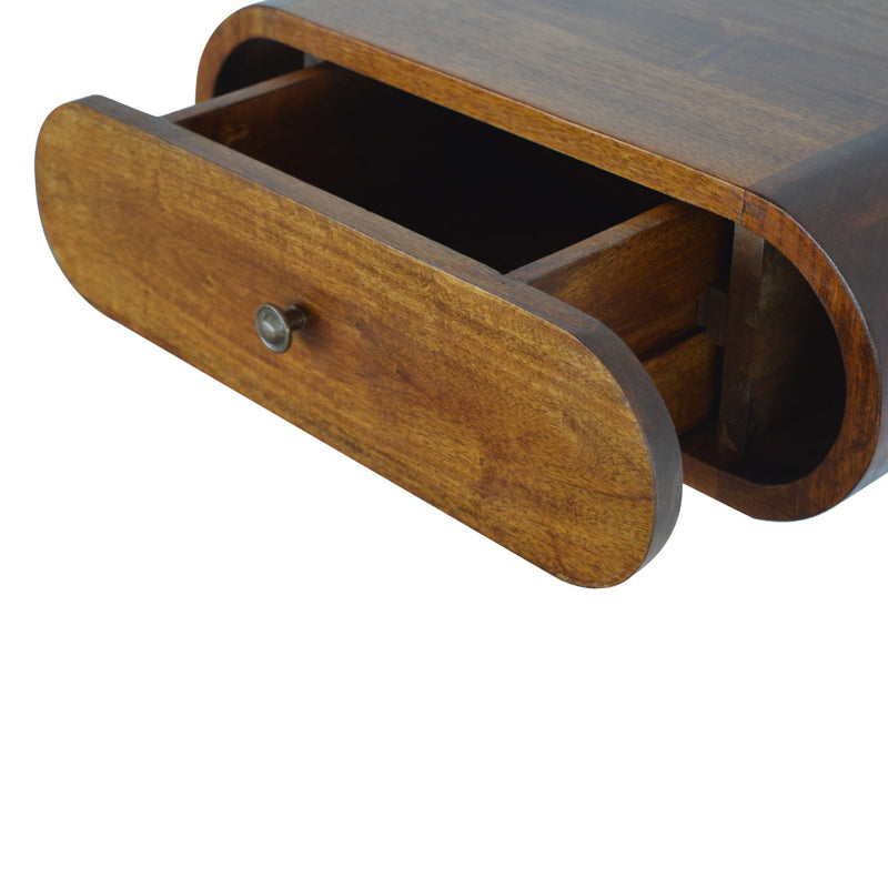 Wall Mounted Round Chestnut nightstand Artisan