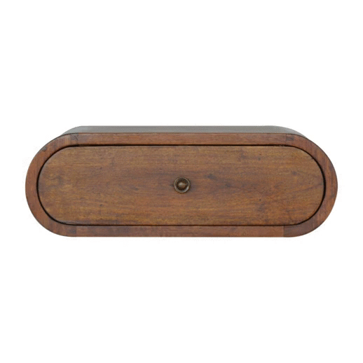 Wall Mounted Round Chestnut nightstand Artisan
