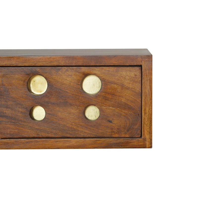 Floating Cut out Brass Nightstand