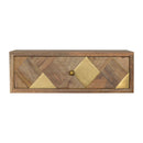 Wall Mounted Brass Inlay Nightstand Artisan