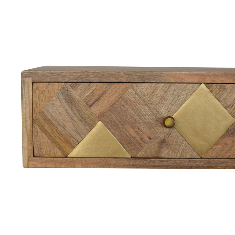 Wall Mounted Brass Inlay Nightstand Artisan