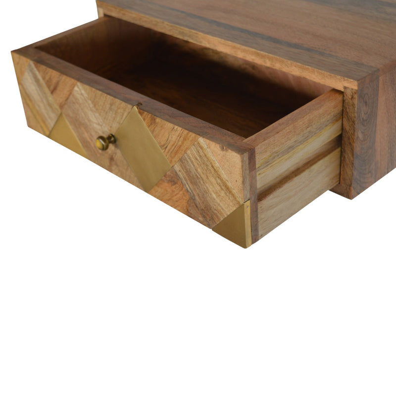Wall Mounted Brass Inlay Nightstand Artisan