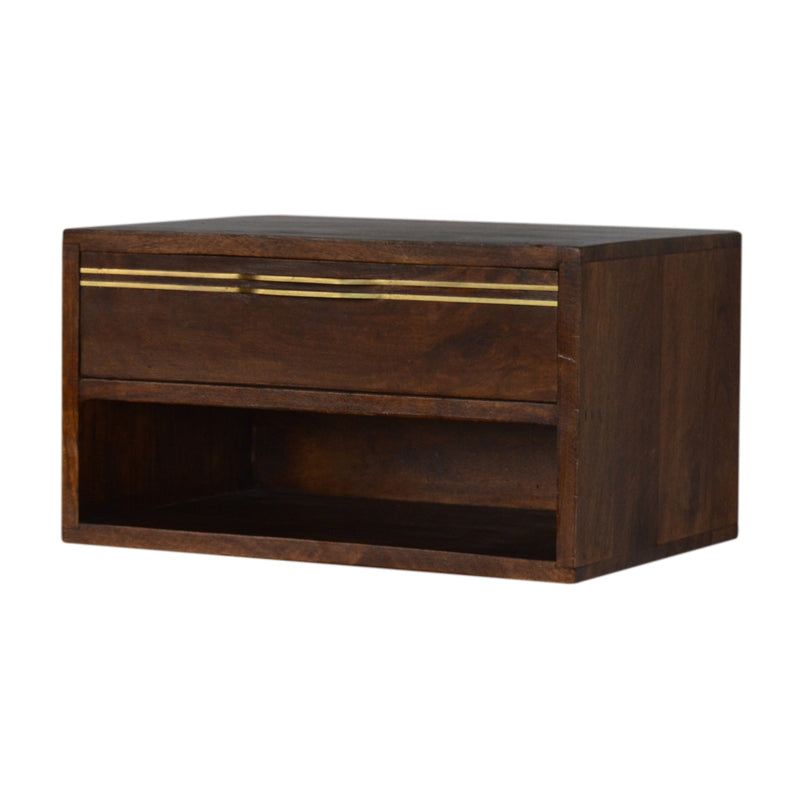 Floating Brass Handle Nightstand