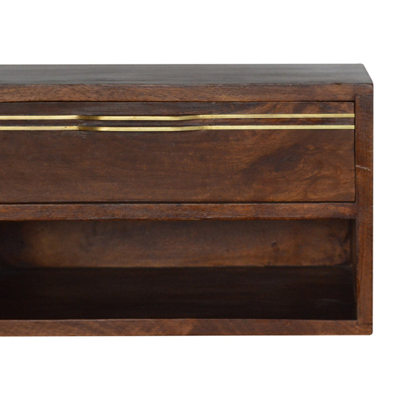 Floating Brass Handle Nightstand