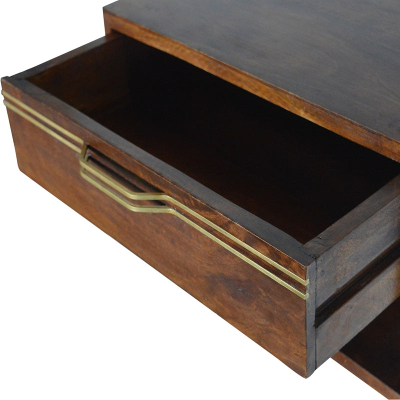 Floating Brass Handle Nightstand