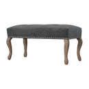 French Style Grey Velvet Bench