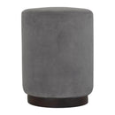Grey Velvet Wooden Footstool