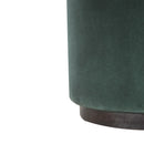Emerald Footstool with Wood Base