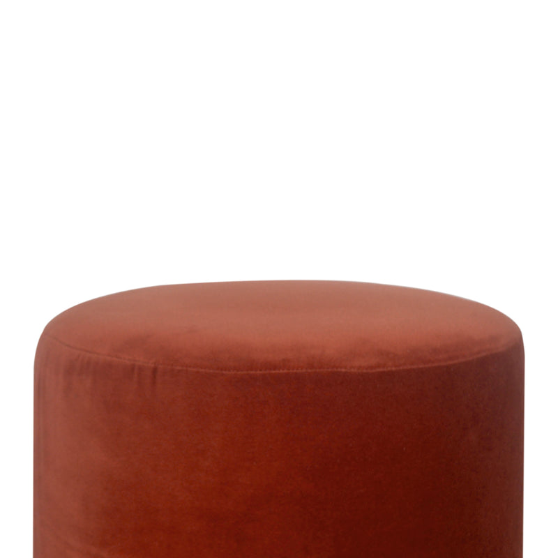 Brick Red Footstool with Gold Base