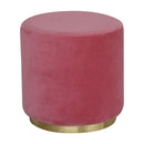 Large Pink Footstool with Gold Base