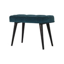 Teal Cotton Velvet Button Bench