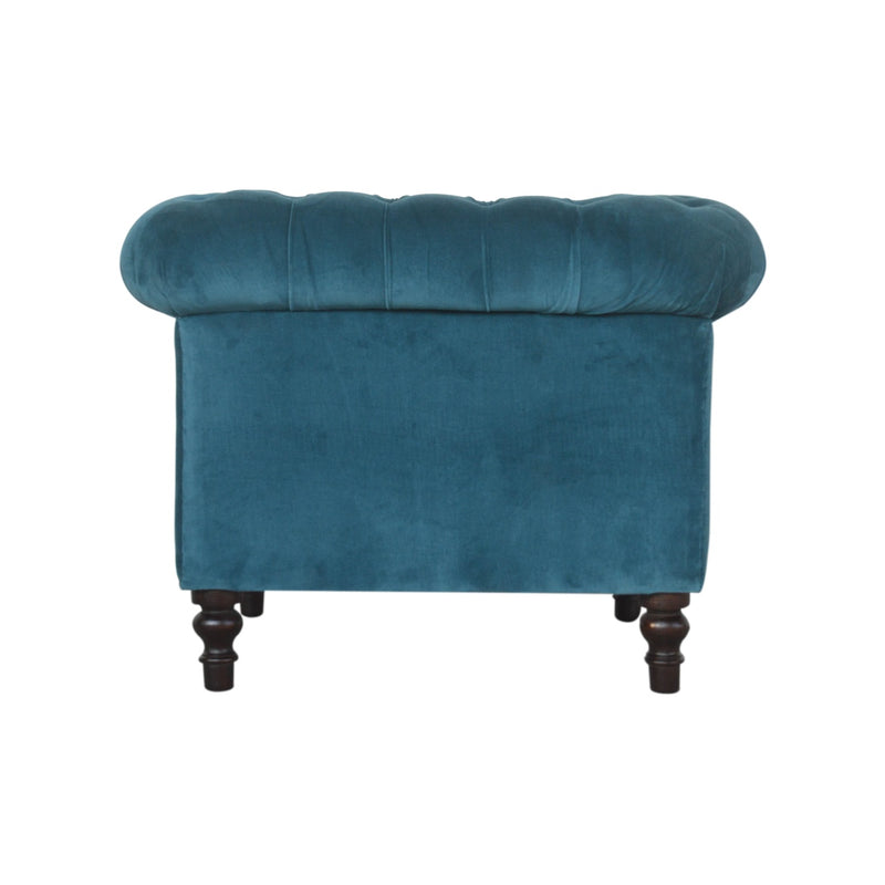 Teal Velvet Chesterfield Armchair