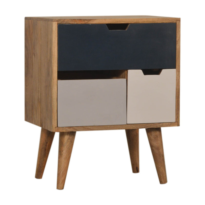 Navy Multi 3 Drawer Bedside