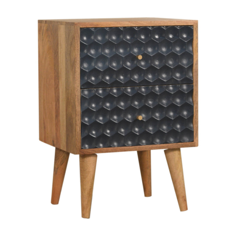 Navy Blue Honeycomb Nightstand