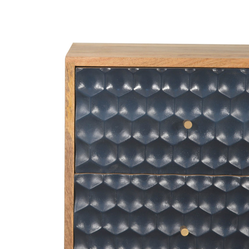 Navy Blue Honeycomb Nightstand